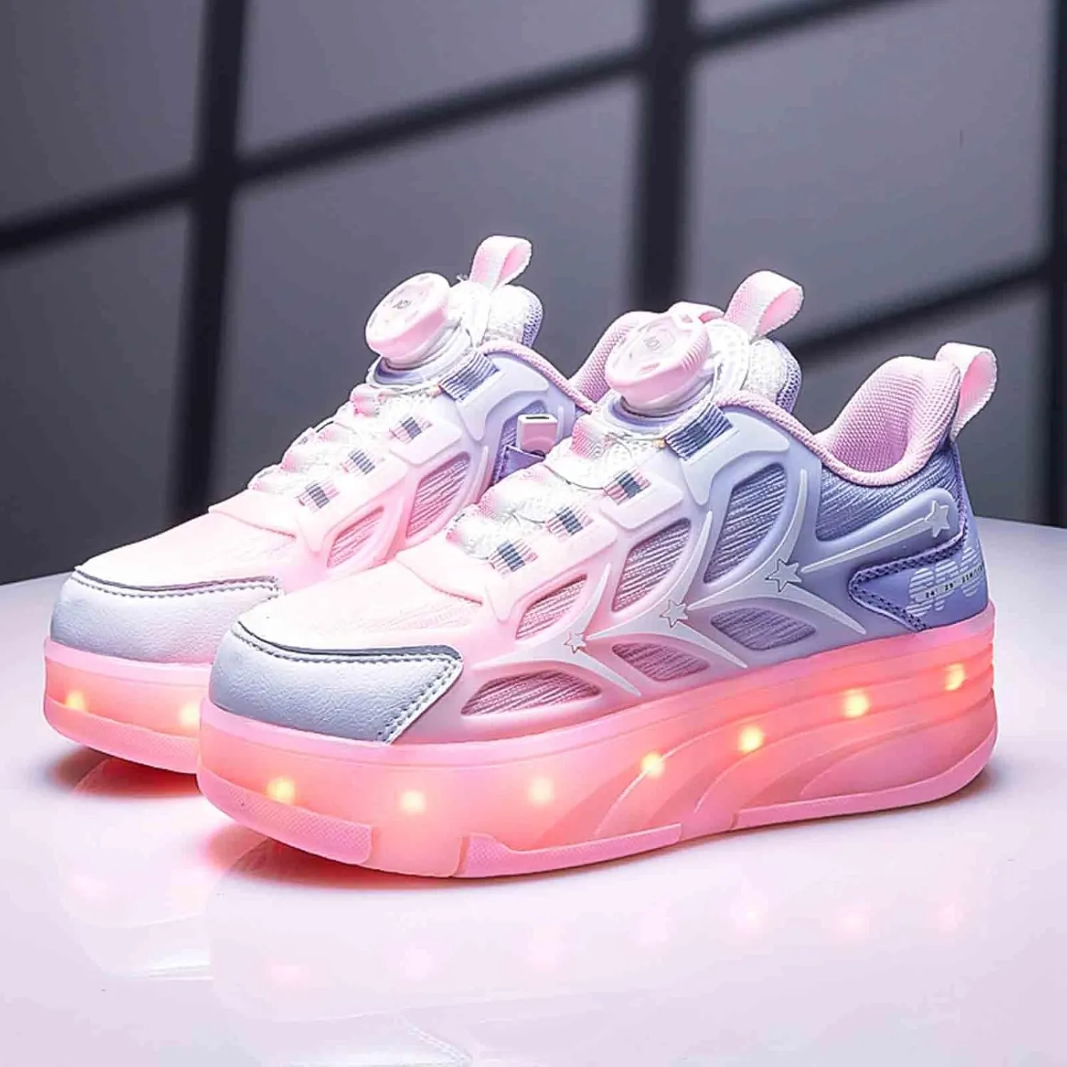 16 LED Light Up Kids Roller Skate Shoes with 4 Wheel, Sneakers for Boys Girls Birthday Thanksgiving Christmas Day