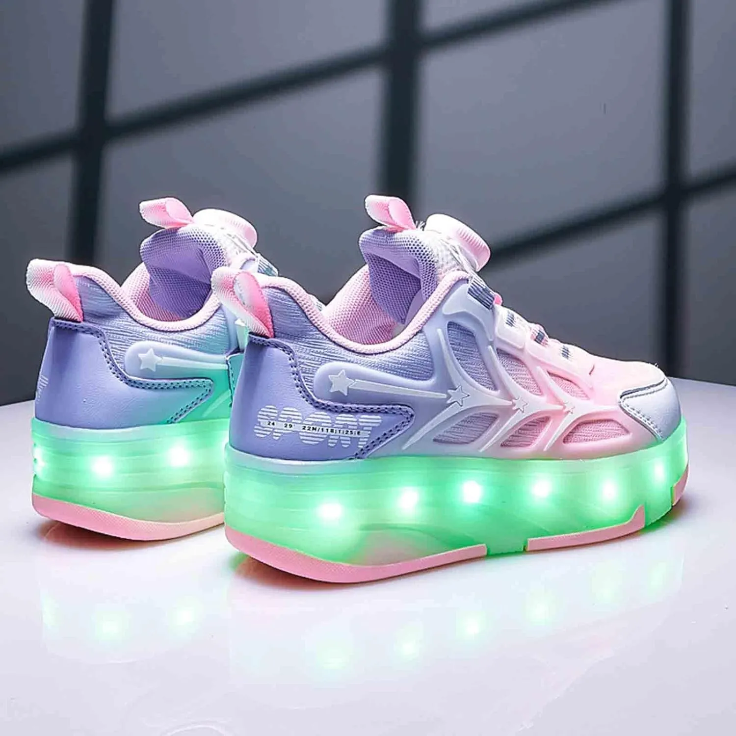 16 LED Light Up Kids Roller Skate Shoes with 4 Wheel, Sneakers for Boys Girls Birthday Thanksgiving Christmas Day