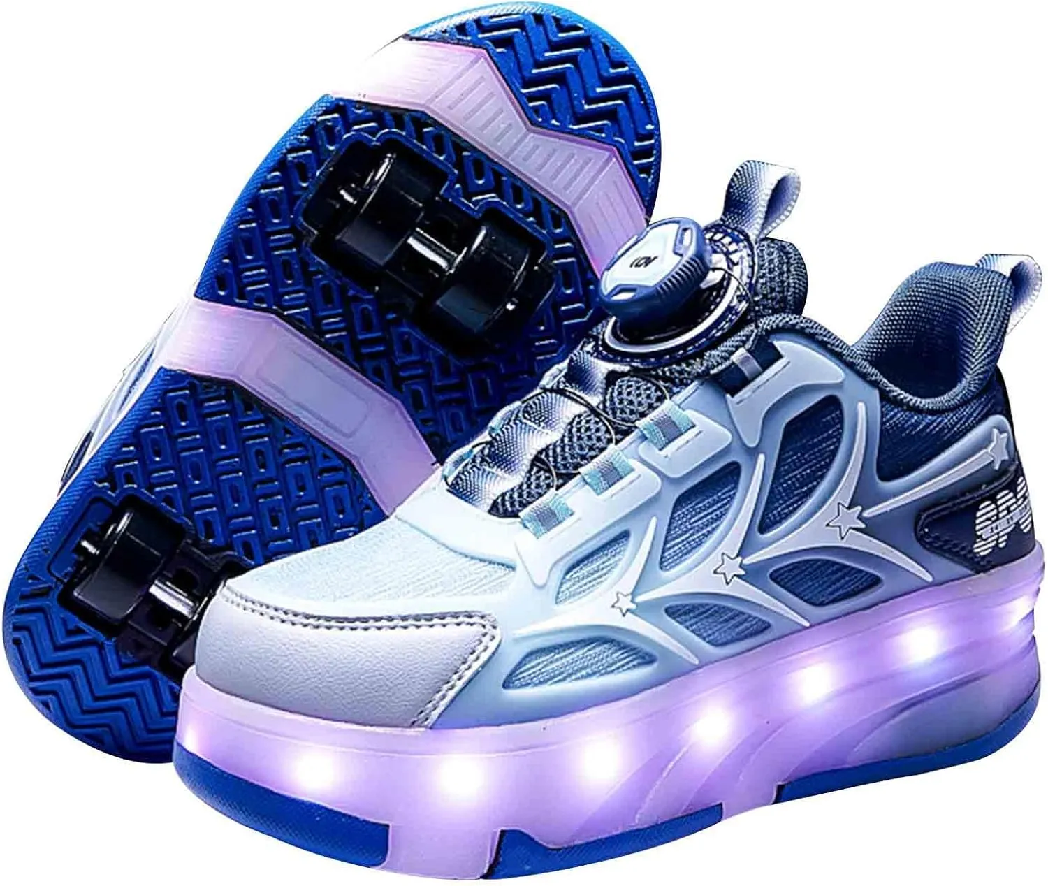 16 LED Light Up Kids Roller Skate Shoes with 4 Wheel, Sneakers for Boys Girls Birthday Thanksgiving Christmas Day