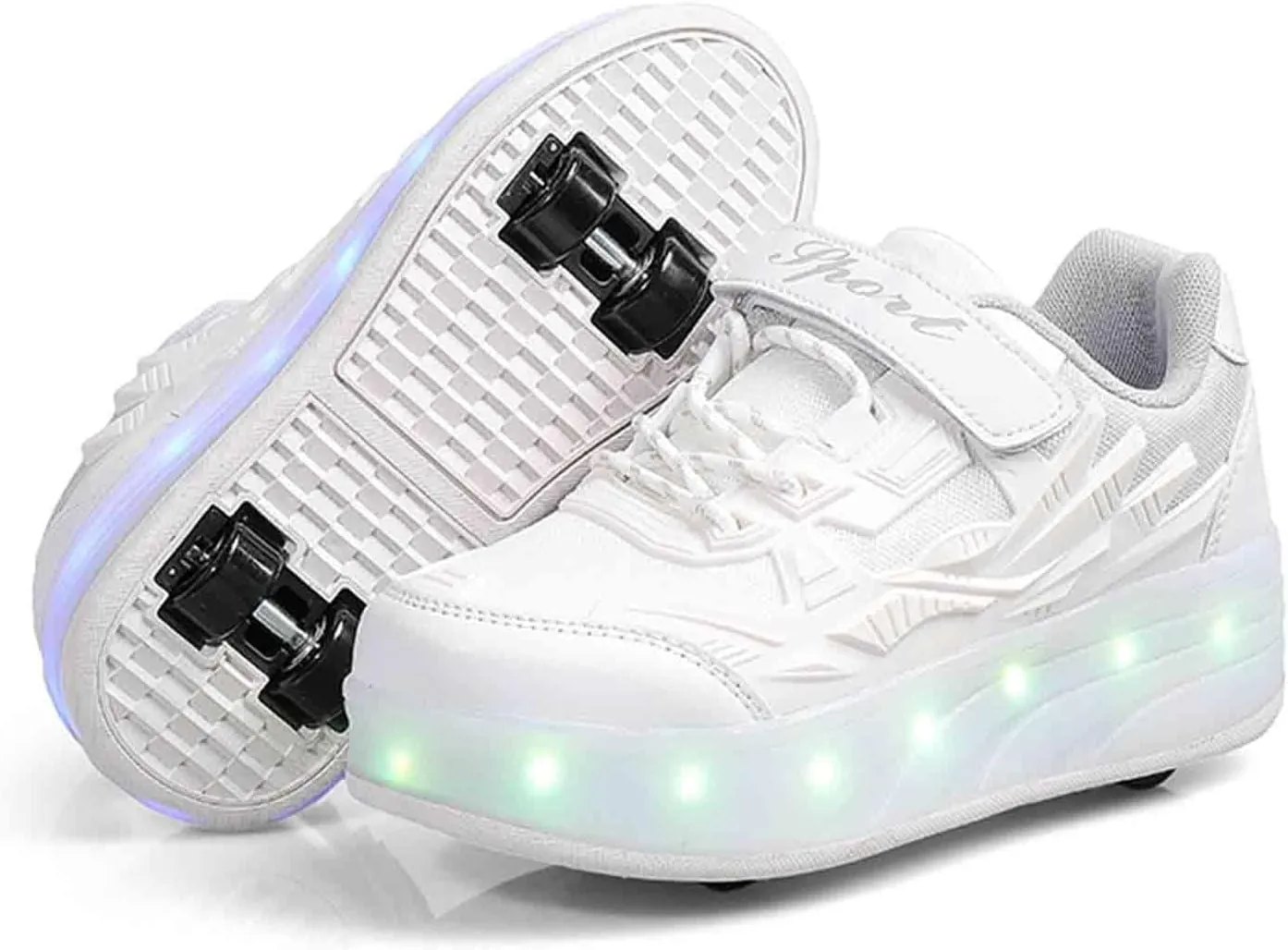 16 LED Light Up Kids Roller Skate Shoes with 4 Wheel, Sneakers for Boys Girls Birthday Thanksgiving Christmas Day