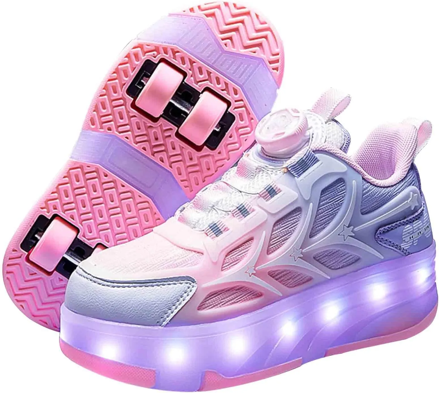 16 LED Light Up Kids Roller Skate Shoes with 4 Wheel, Sneakers for Boys Girls Birthday Thanksgiving Christmas Day