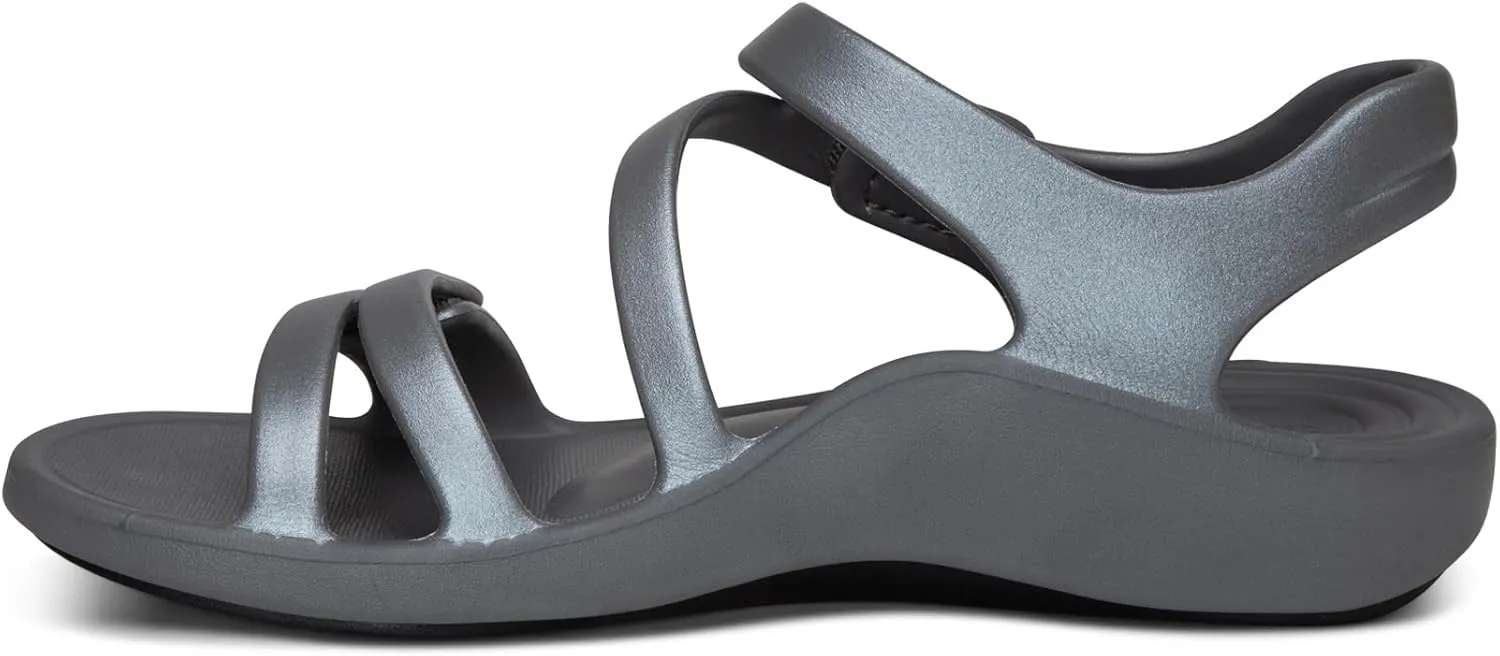 Aetrex Jillian Water-Friendly Sport Sandals for Women - Adjustable Strap Comfort Womens Sport Sandals for Beach Summer
