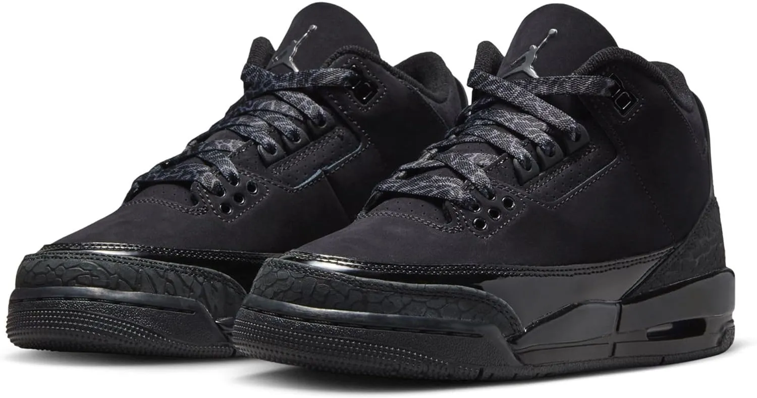 Air Jordan 3 Retro Green Glow Big Kids' Shoes (DM0967-001, Black/White/Dark Charcoal)