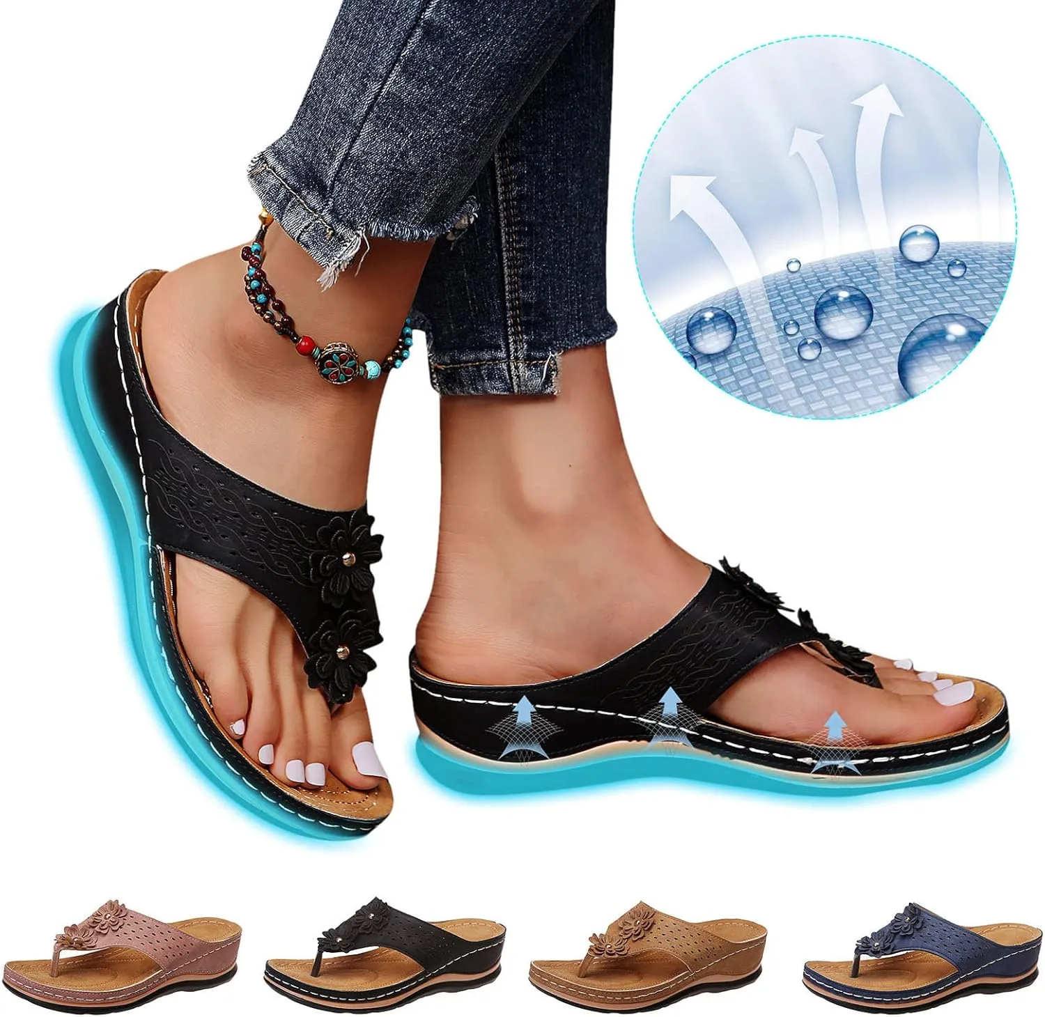 Avylays Orthopedic Sandals,Breathable Mesh Hollow Sports Sandals,Orthopedic Flip-Flops Summer Comfortable Sandals