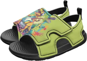 Boys Dinosaur Sandals Kids Open Toe Summer Outdoor Athletic Sandals Adjustable Beach Water Shoes for Toddler Boys