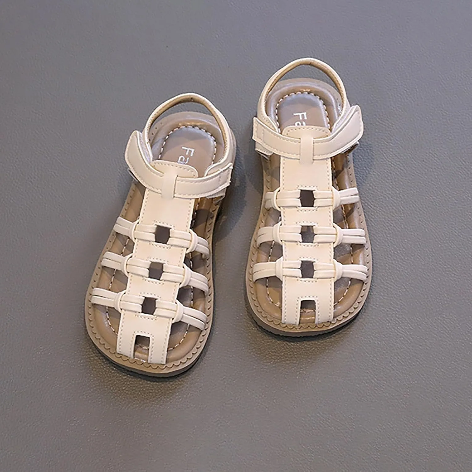 Boys Girls Sandals Open Toe Breathable Non-Slip Flat Summer Beach Lightweight Slip On Sandals For Toddler