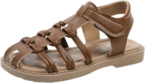 Boys Girls Sandals Open Toe Breathable Non-Slip Flat Summer Beach Lightweight Slip On Sandals For Toddler