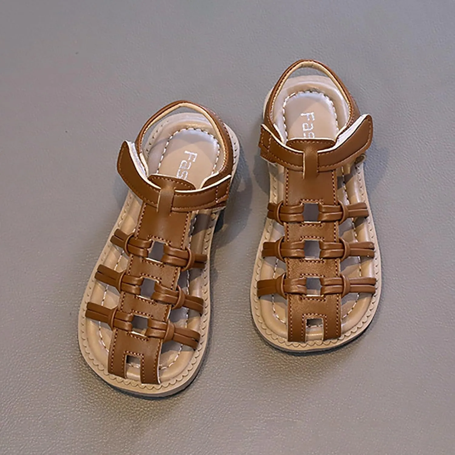 Boys Girls Sandals Open Toe Breathable Non-Slip Flat Summer Beach Lightweight Slip On Sandals For Toddler