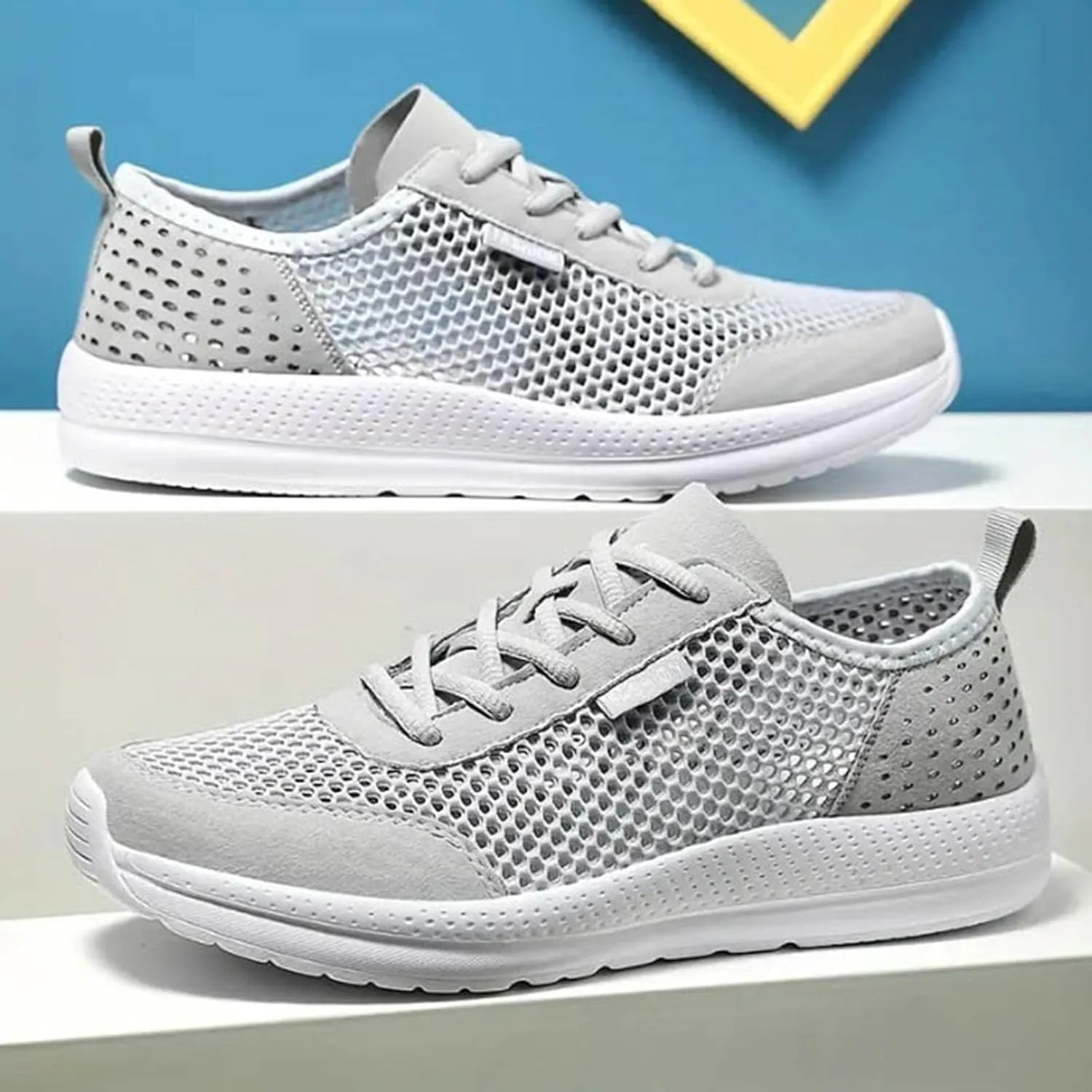Breathable Mesh Men's Lace-Up Shoes Lightweight Comfortable Sneakers for Athletic Training, Jogging & Casual Outdoor Activities Summer Spring Fashionalbe Footwear for Men