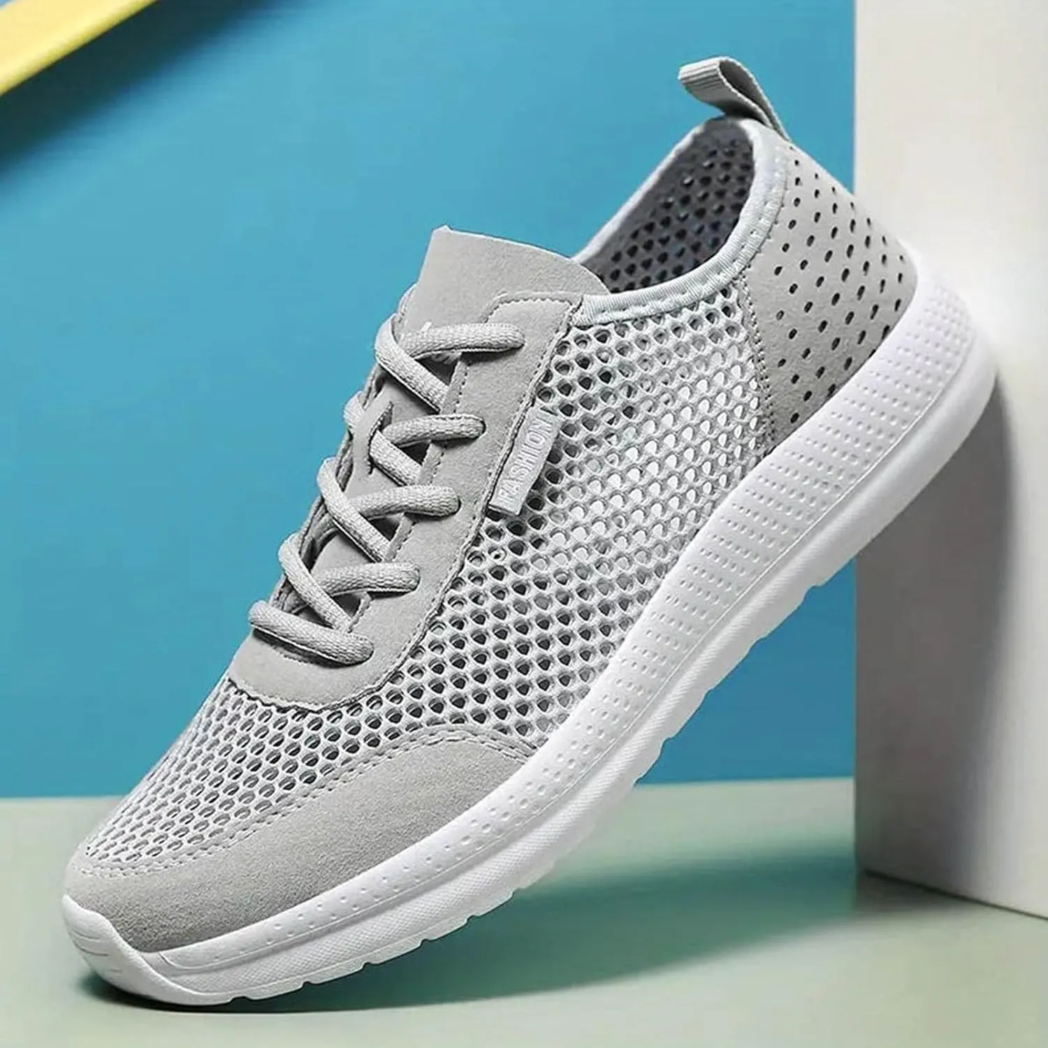 Breathable Mesh Men's Lace-Up Shoes Lightweight Comfortable Sneakers for Athletic Training, Jogging & Casual Outdoor Activities Summer Spring Fashionalbe Footwear for Men