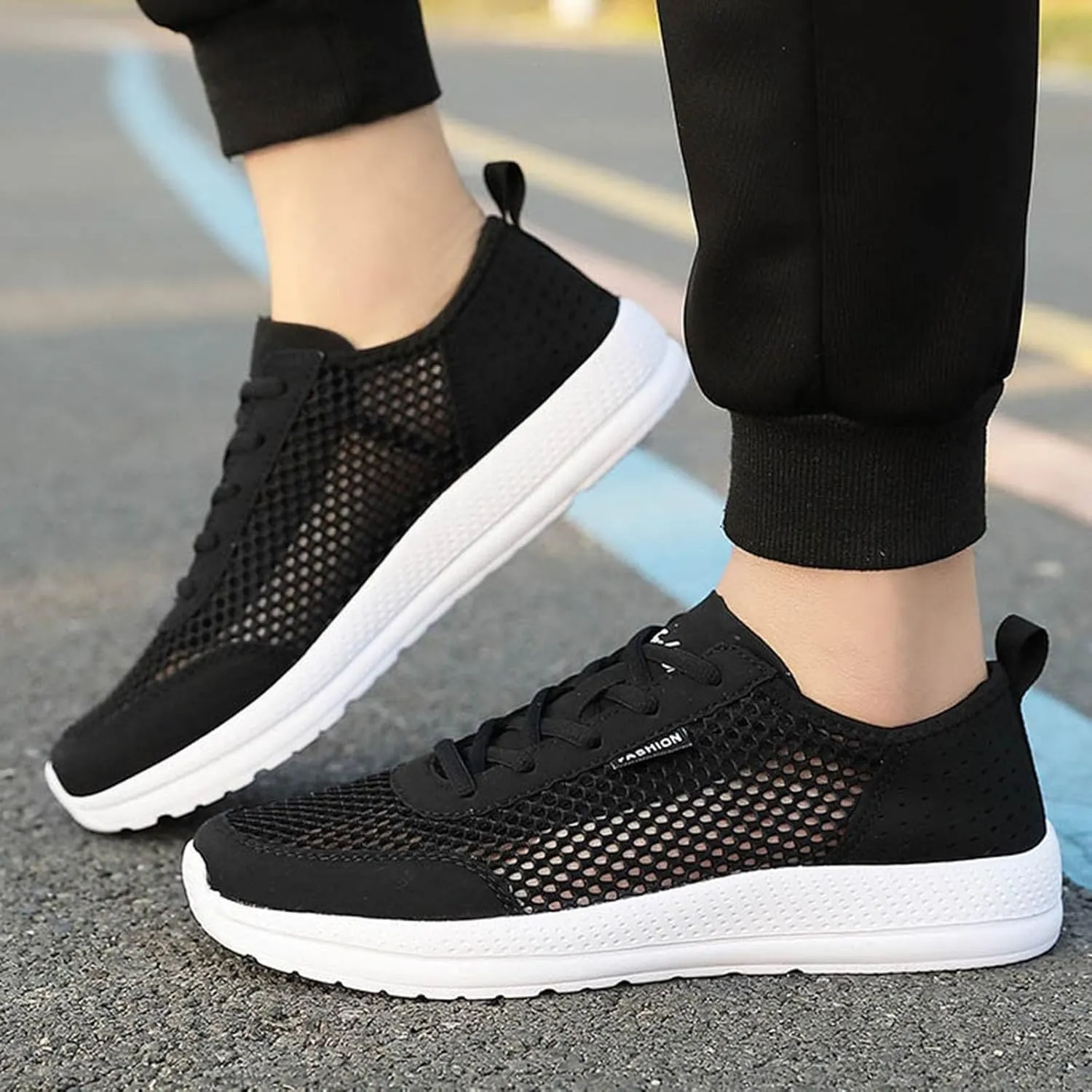 Breathable Mesh Men's Lace-Up Shoes Lightweight Comfortable Sneakers for Athletic Training, Jogging & Casual Outdoor Activities Summer Spring Fashionalbe Footwear for Men