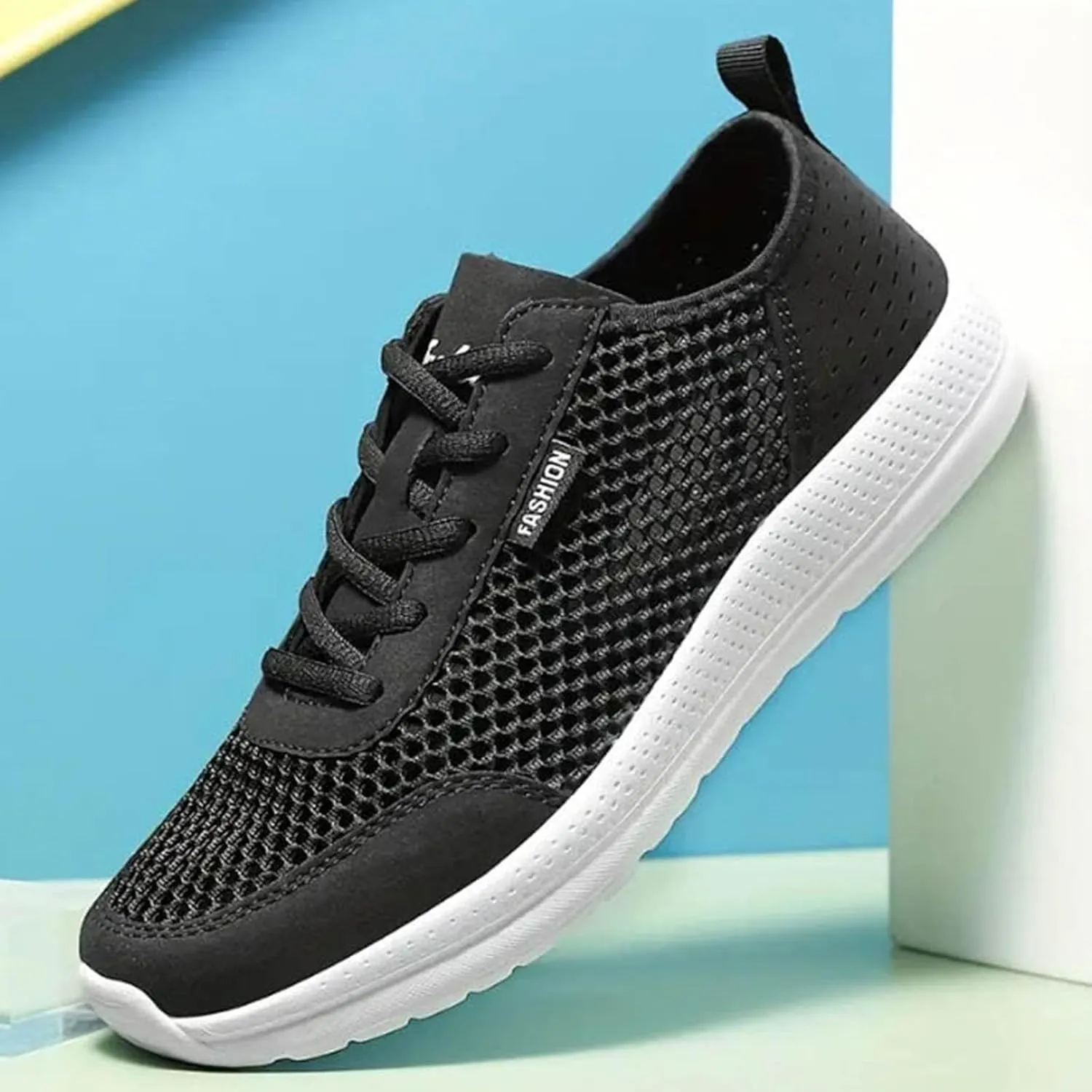 Breathable Mesh Men's Lace-Up Shoes Lightweight Comfortable Sneakers for Athletic Training, Jogging & Casual Outdoor Activities Summer Spring Fashionalbe Footwear for Men