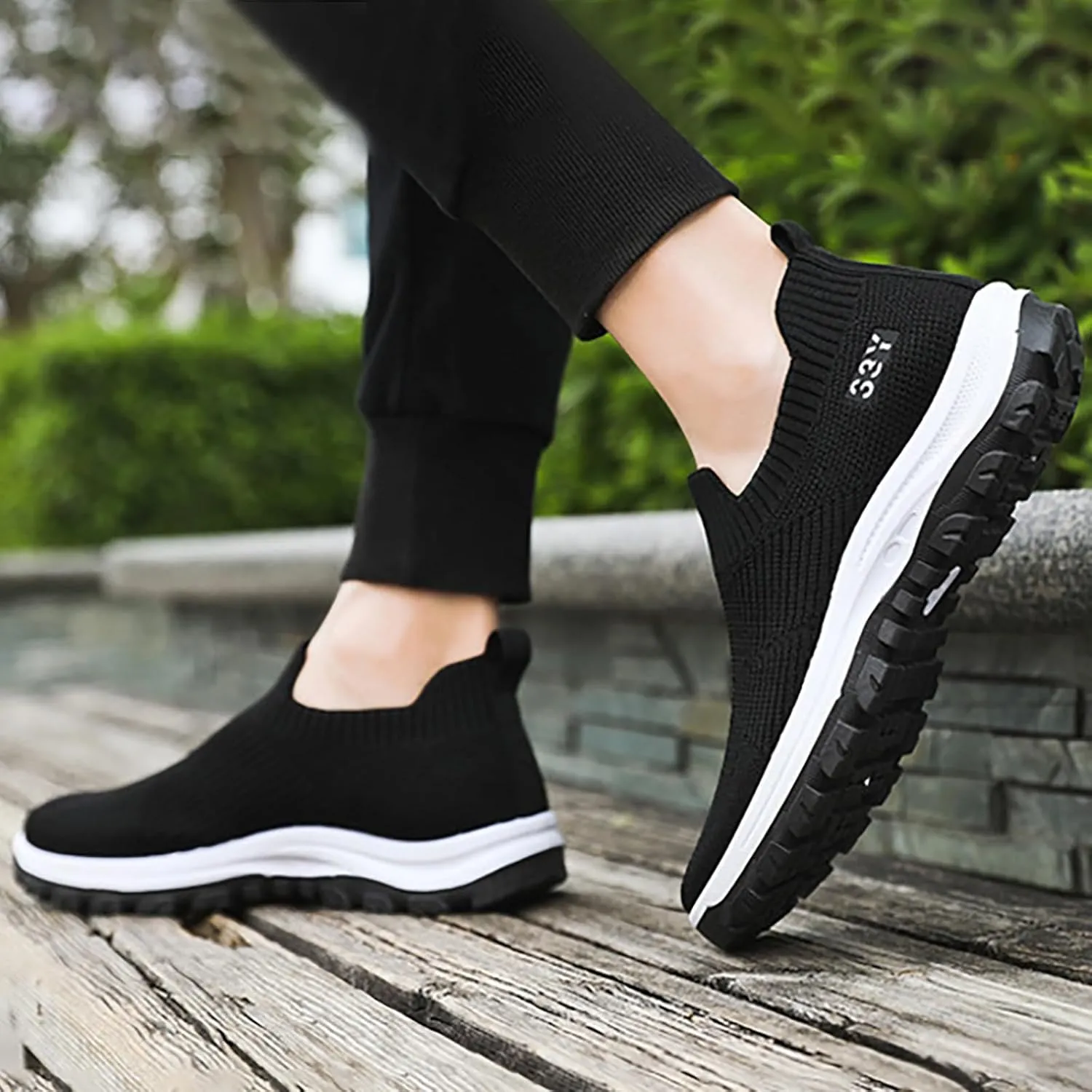 Breathable Mesh Men's Slip on Cushion Running Shoes Ultra Lightweight Comfortable Non Slip Sneakers with Arch Support for Gym Workouts & Outdoor Walking Daily Casual Shoes for Men