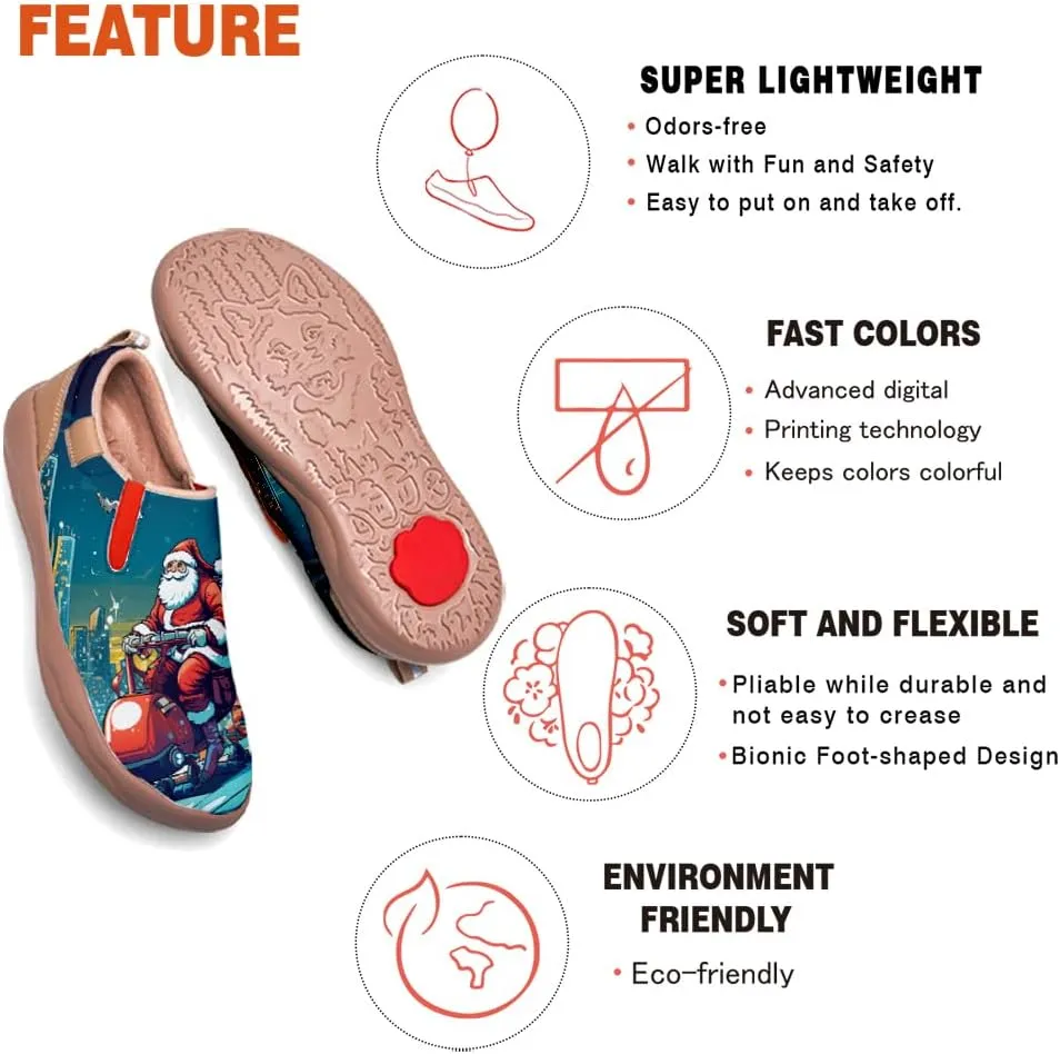 Casual Sneakers for Men Lightweight Walking Slip Ons Loafers Comfortable Art Painted Travel Shoes