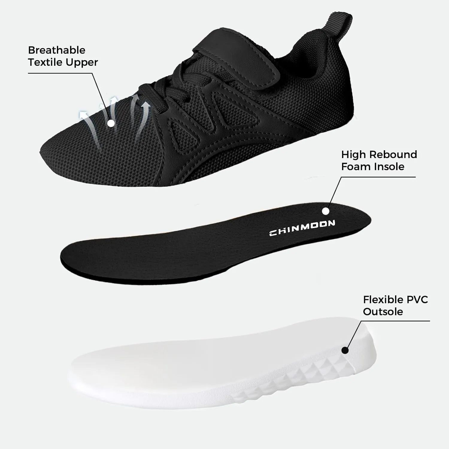 CHIN·MOON Boys Girls Lightweight Running Shoes Kids Tennis Walking Shoes Breathable Sports Sneakers (Little Kid/Big Kid)