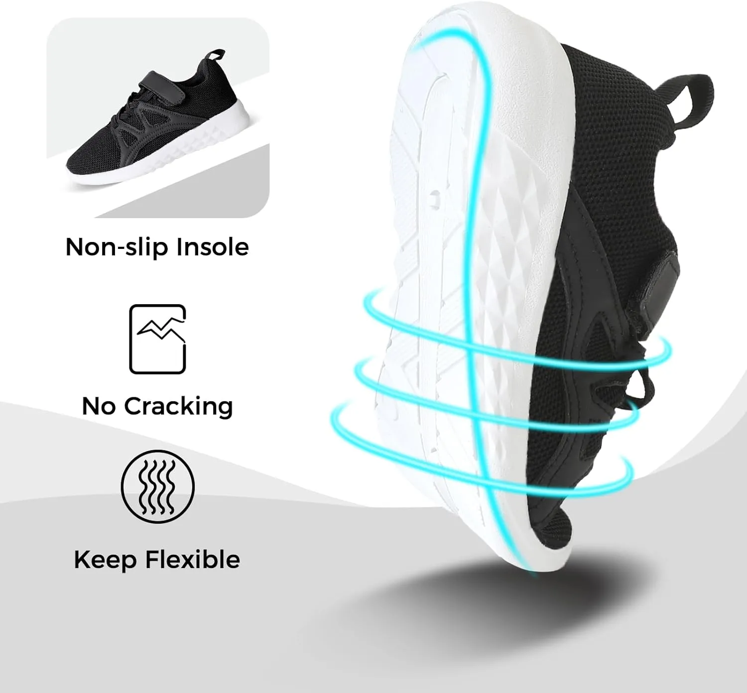 CHIN·MOON Boys Girls Lightweight Running Shoes Kids Tennis Walking Shoes Breathable Sports Sneakers (Little Kid/Big Kid)