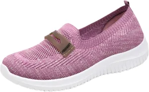 CsgrFagr Women Breathable Lace Up Shoes Flats Casual Shoes Unisex Lightweight Work Shoes Sporty Breathable Slip Work Trainers Casual Shoes Men Size 12 (Purple, 7.5)