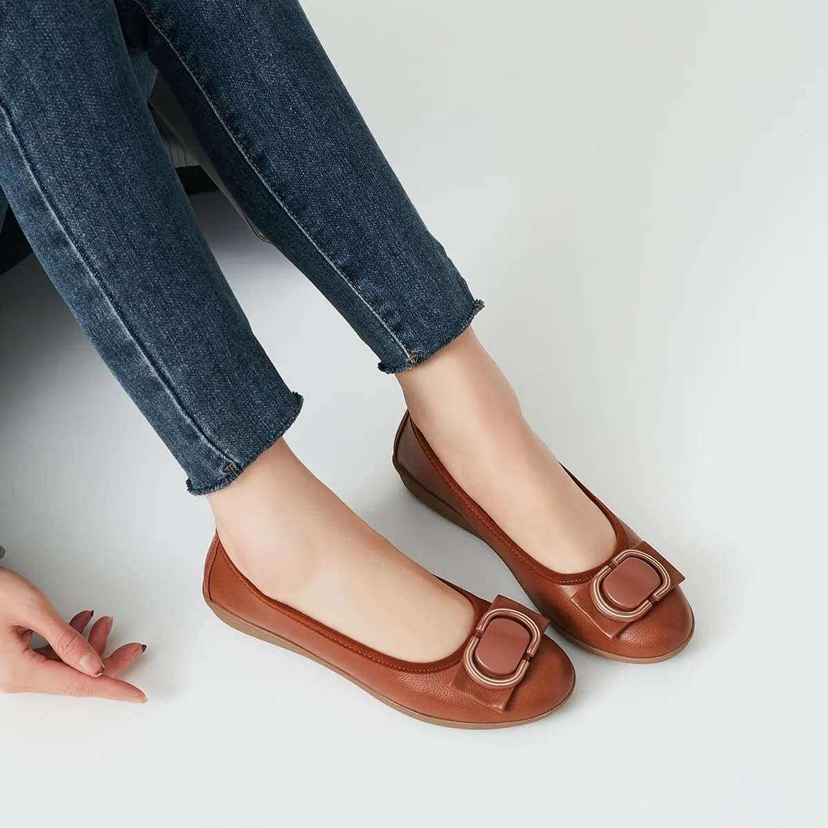 DeYashopin Women's Flats Shoes Non-Slip Ballet Shoes for Dressy Occasions,Walking and Driving Lightweight & Flexible for Comfort