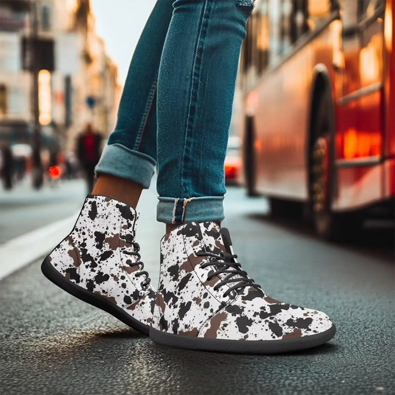 Doojoayie Cool Hightop Shoes for Men Wide Width Fashion Parkour Shoes for Teenager