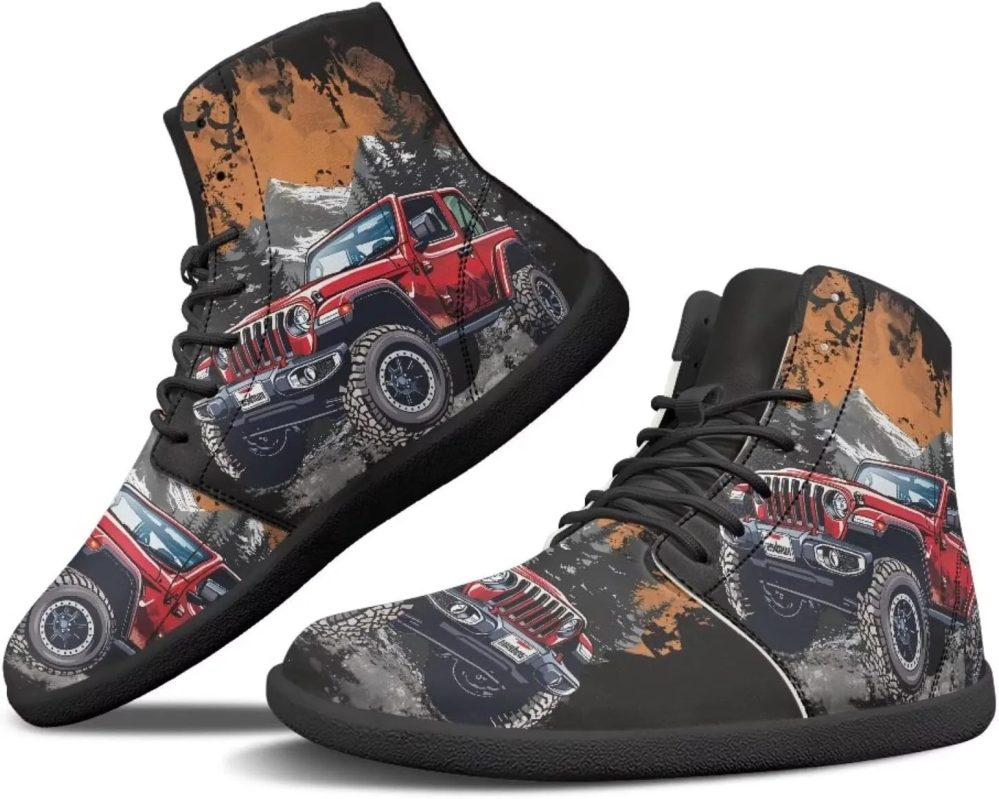 Doojoayie Cool Hightop Shoes for Men Wide Width Fashion Parkour Shoes for Teenager