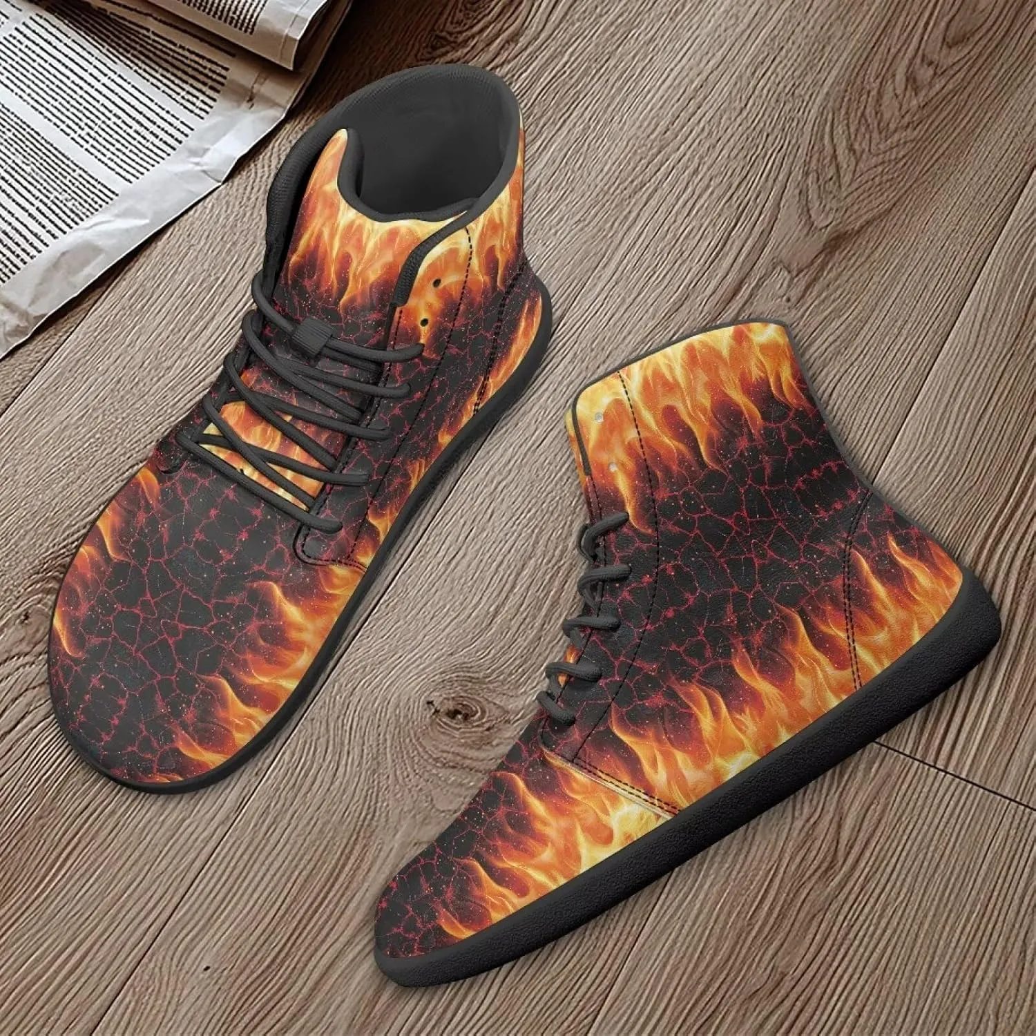 Doojoayie Cool Hightop Shoes for Men Wide Width Fashion Parkour Shoes for Teenager