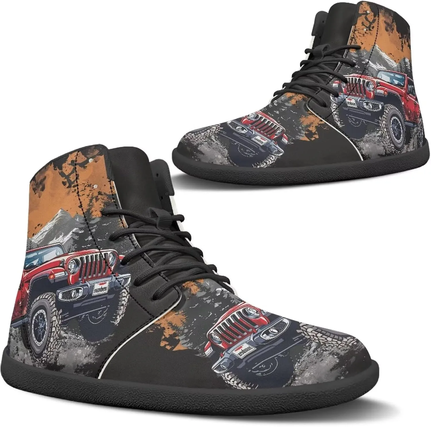 Doojoayie Cool Hightop Shoes for Men Wide Width Fashion Parkour Shoes for Teenager