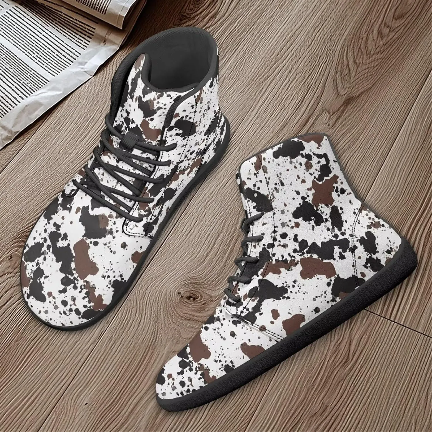 Doojoayie Cool Hightop Shoes for Men Wide Width Fashion Parkour Shoes for Teenager