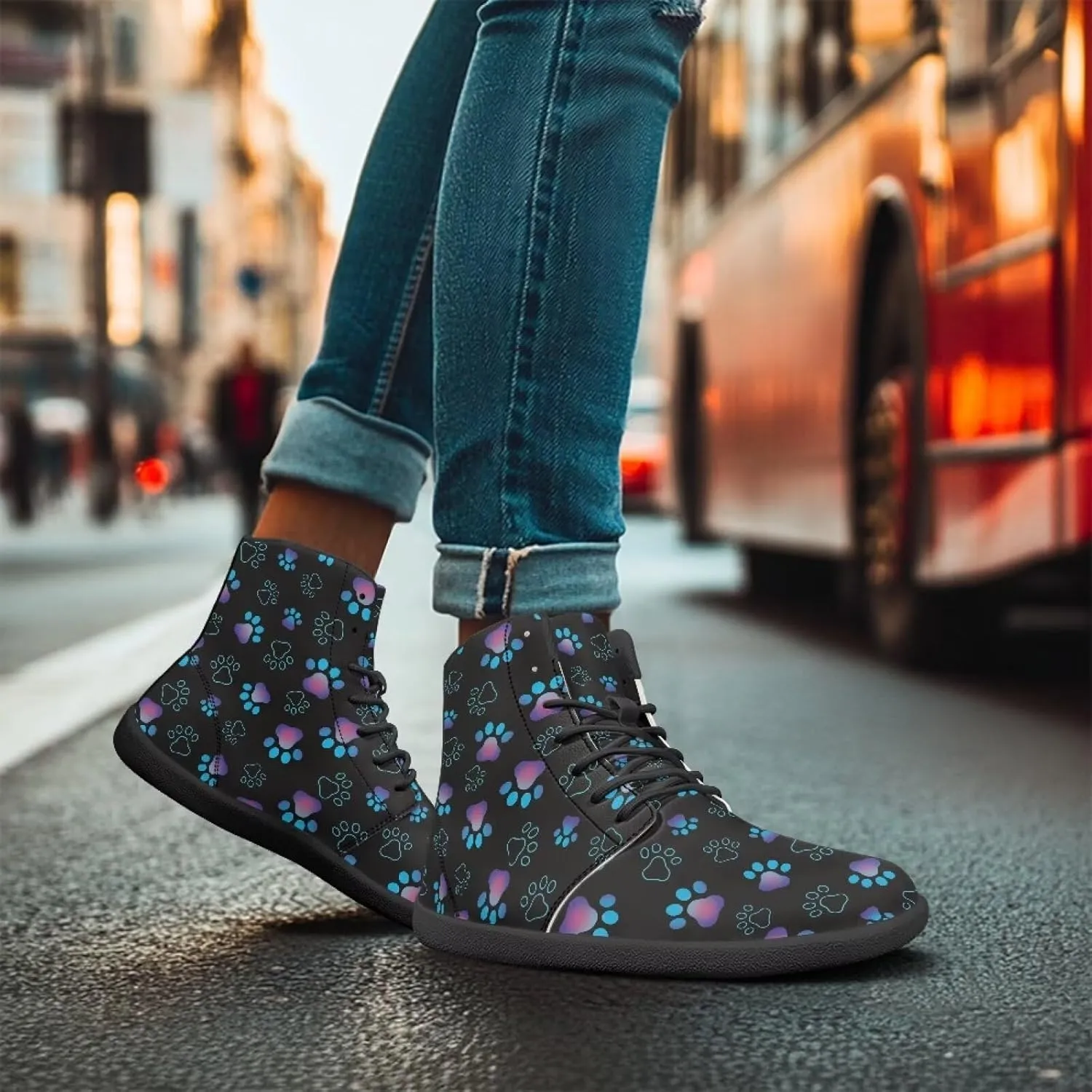 Doojoayie Cool Hightop Shoes for Men Wide Width Fashion Parkour Shoes for Teenager