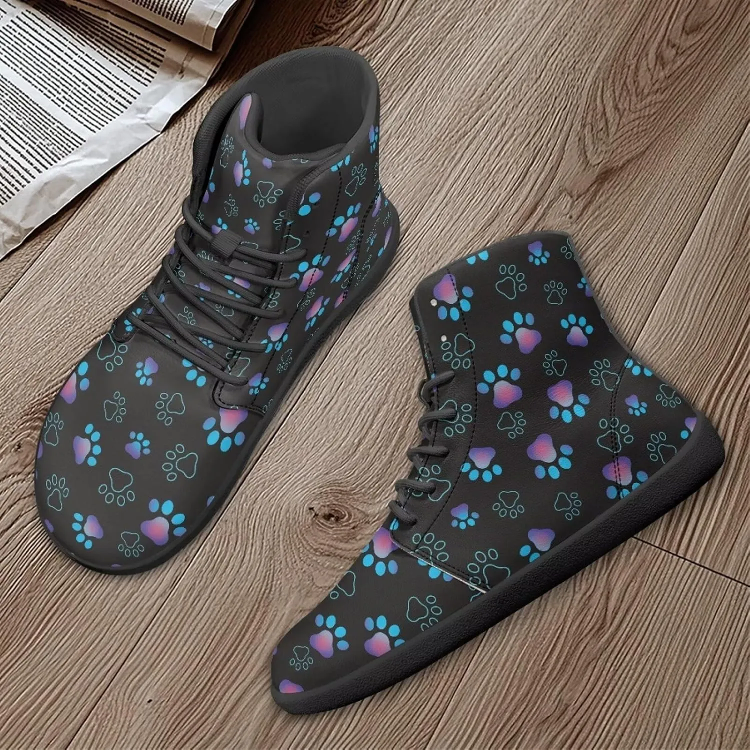 Doojoayie Cool Hightop Shoes for Men Wide Width Fashion Parkour Shoes for Teenager