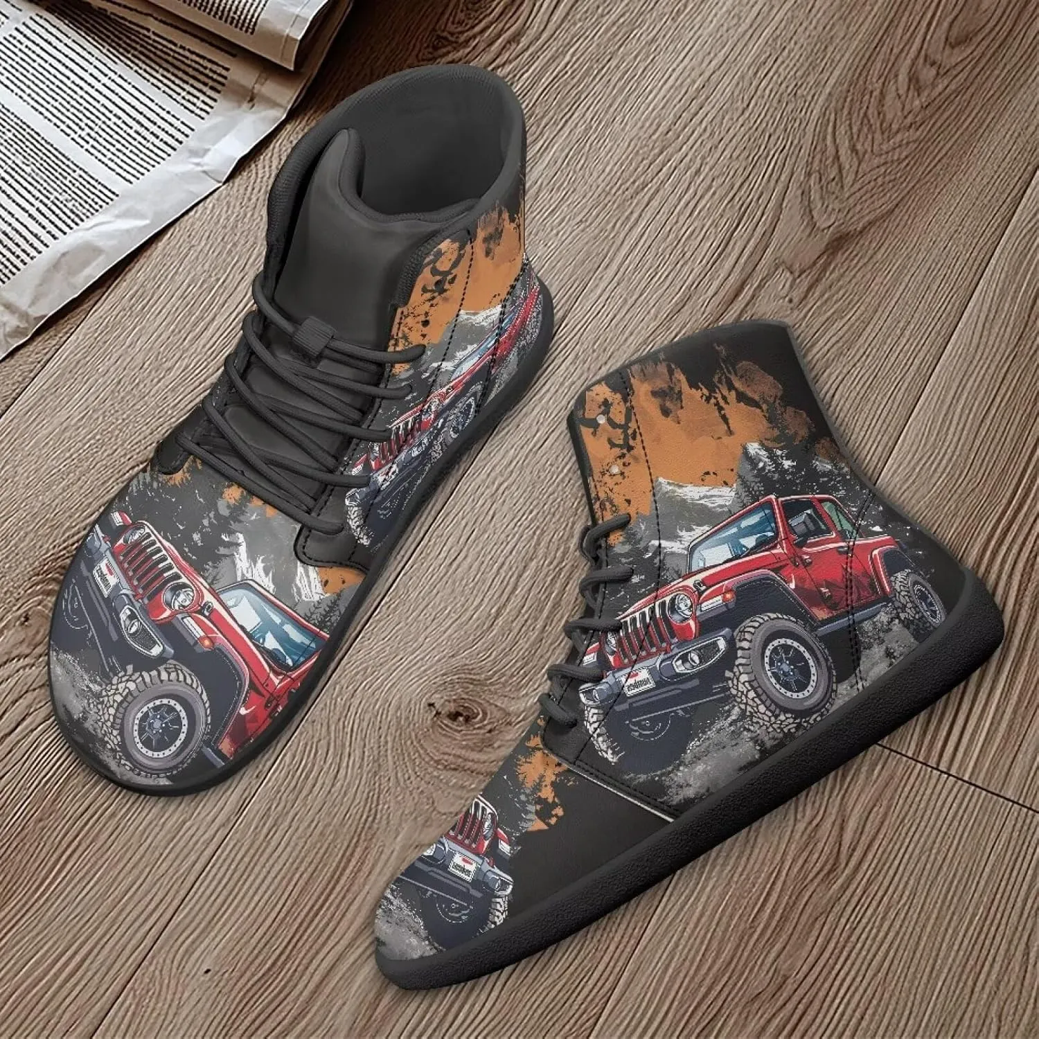 Doojoayie Cool Hightop Shoes for Men Wide Width Fashion Parkour Shoes for Teenager