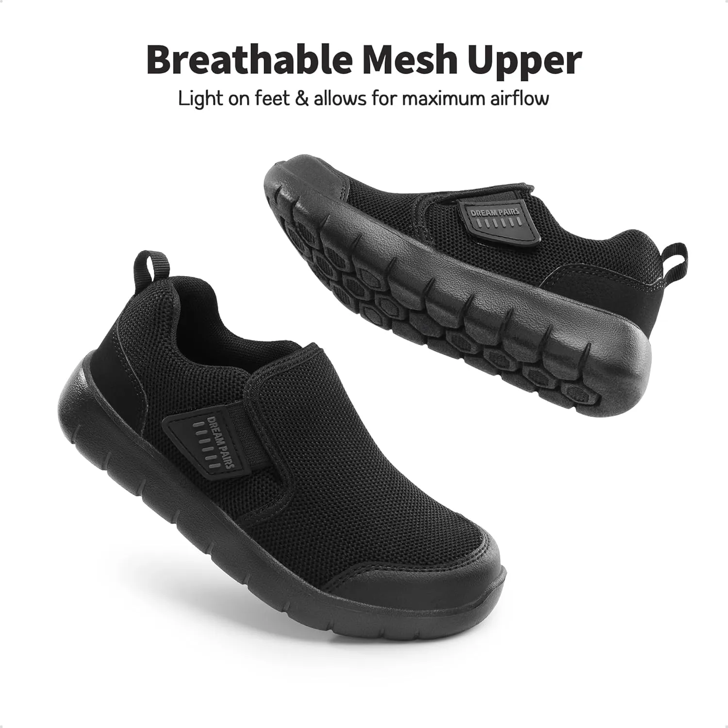 DREAM PAIRS Boys Girls Shoes Kids Slip on Tennis EZ-Ons MightyMovers Running Athletic Barefoot Zero Drop Sports Sneakers