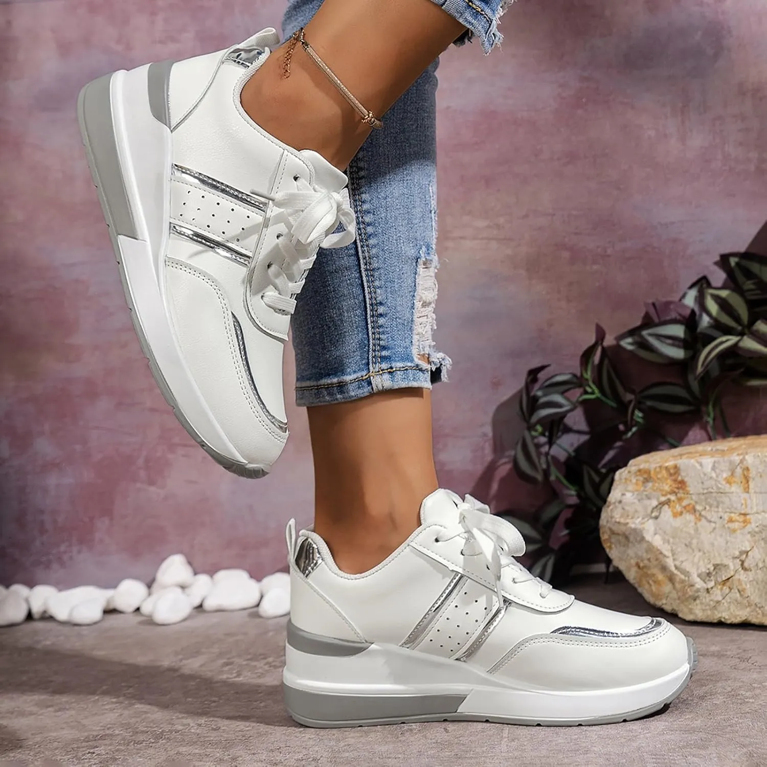 Dress Sneakers Men Mens Running Shoes Men's Casual Slip-on Loafers Wide Toe Box Trendy Casual Platform Loafers for Women Women's Sneakers in White in Wide Width
