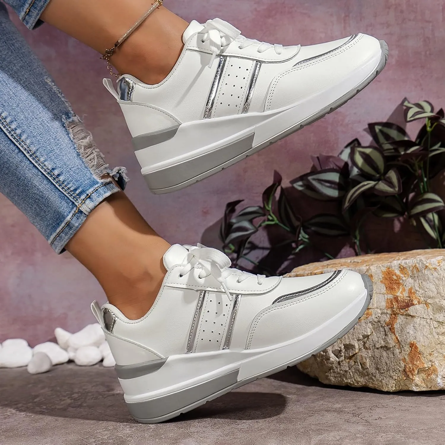 Dress Sneakers Men Mens Running Shoes Men's Casual Slip-on Loafers Wide Toe Box Trendy Casual Platform Loafers for Women Women's Sneakers in White in Wide Width