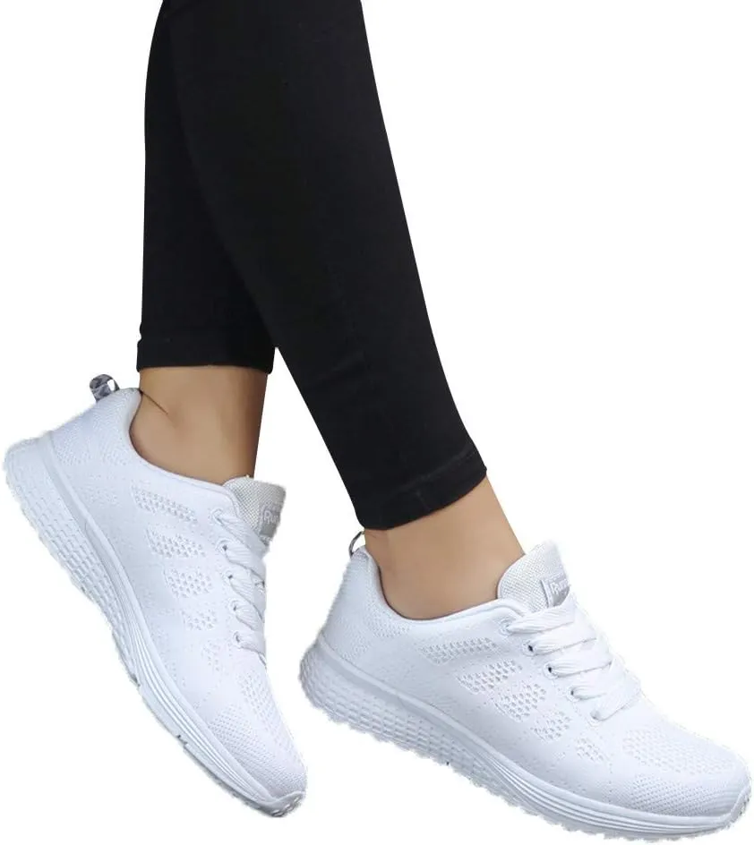 Dress Sneakers Men Running Shoes for Women Running Shoes Womens Lightweight Slip on Non Slip Low Top Casual Women's Loafers & Slip-Ons White Leather Sneakers for Women