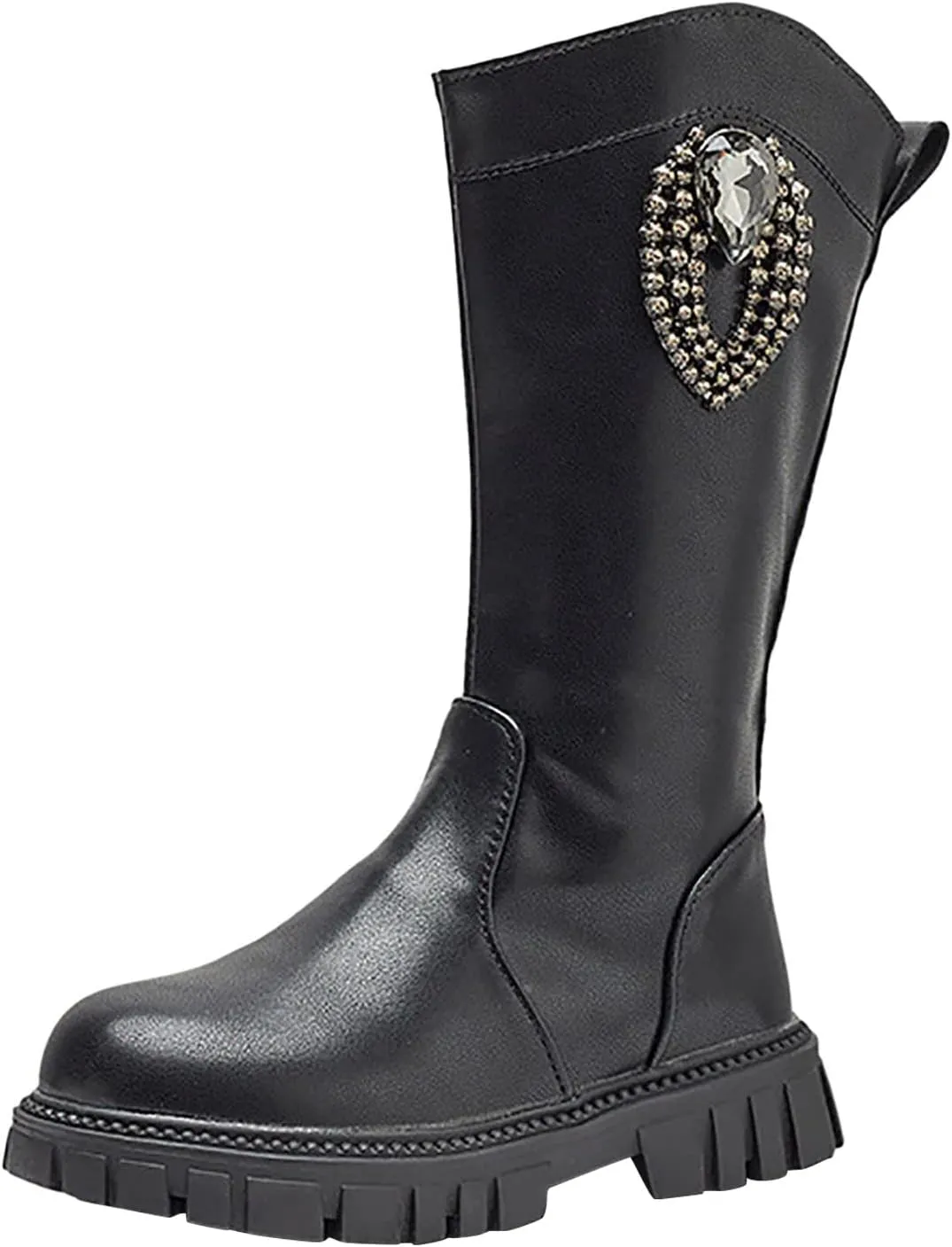 EnJoCho Baby Toddler Girls Boots Little Kid Shoes Knee Boots Children Ankle Boots Low Heel Booties Fashion Side Zipper Shoes