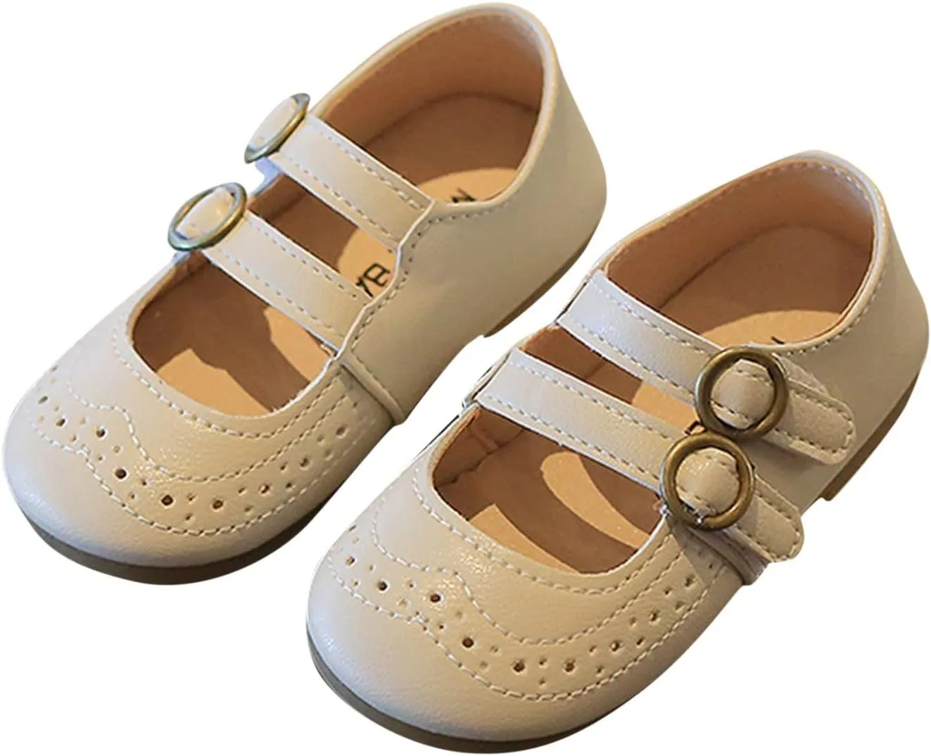 EnJoCho Casual Shoes for Baby Summer and Autumn Girls Boots Cute Flat Hollow Hollow Breathable Comfortable Casual (Beige, 25)