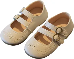 EnJoCho Casual Shoes for Baby Summer and Autumn Girls Boots Cute Flat Hollow Hollow Breathable Comfortable Casual (Beige, 25)