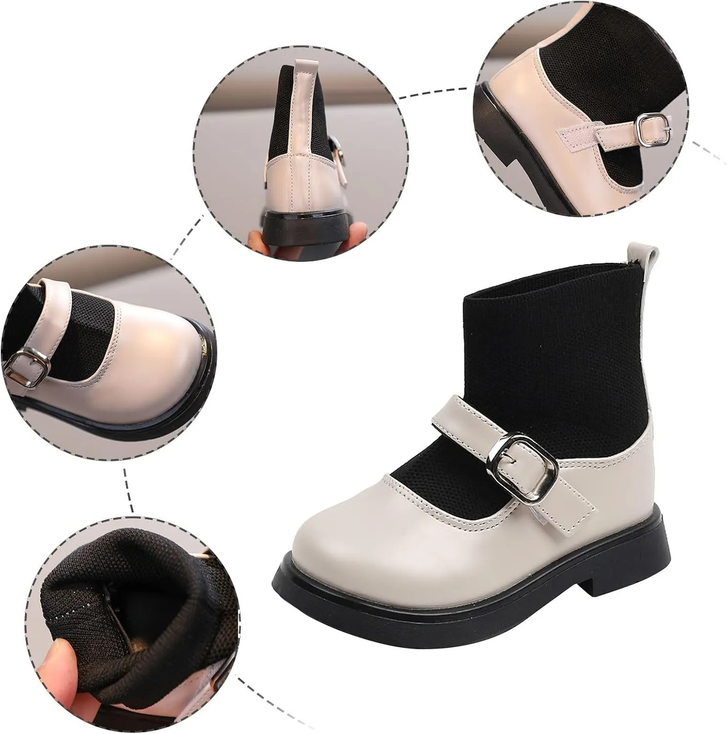 EnJoCho Children Single Shoes Toddler Girls Booties Little Kid Shoes Short Boots Girls Ankle Boots School Leather Shoes