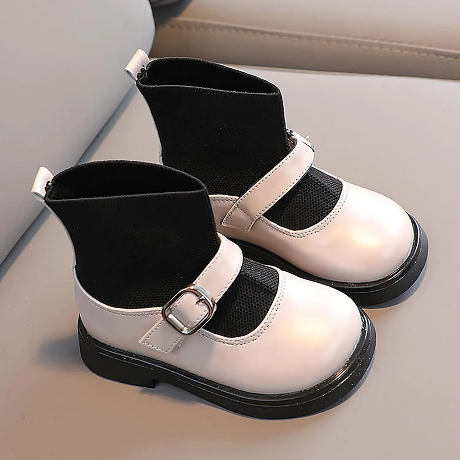 EnJoCho Children Single Shoes Toddler Girls Booties Little Kid Shoes Short Boots Girls Ankle Boots School Leather Shoes