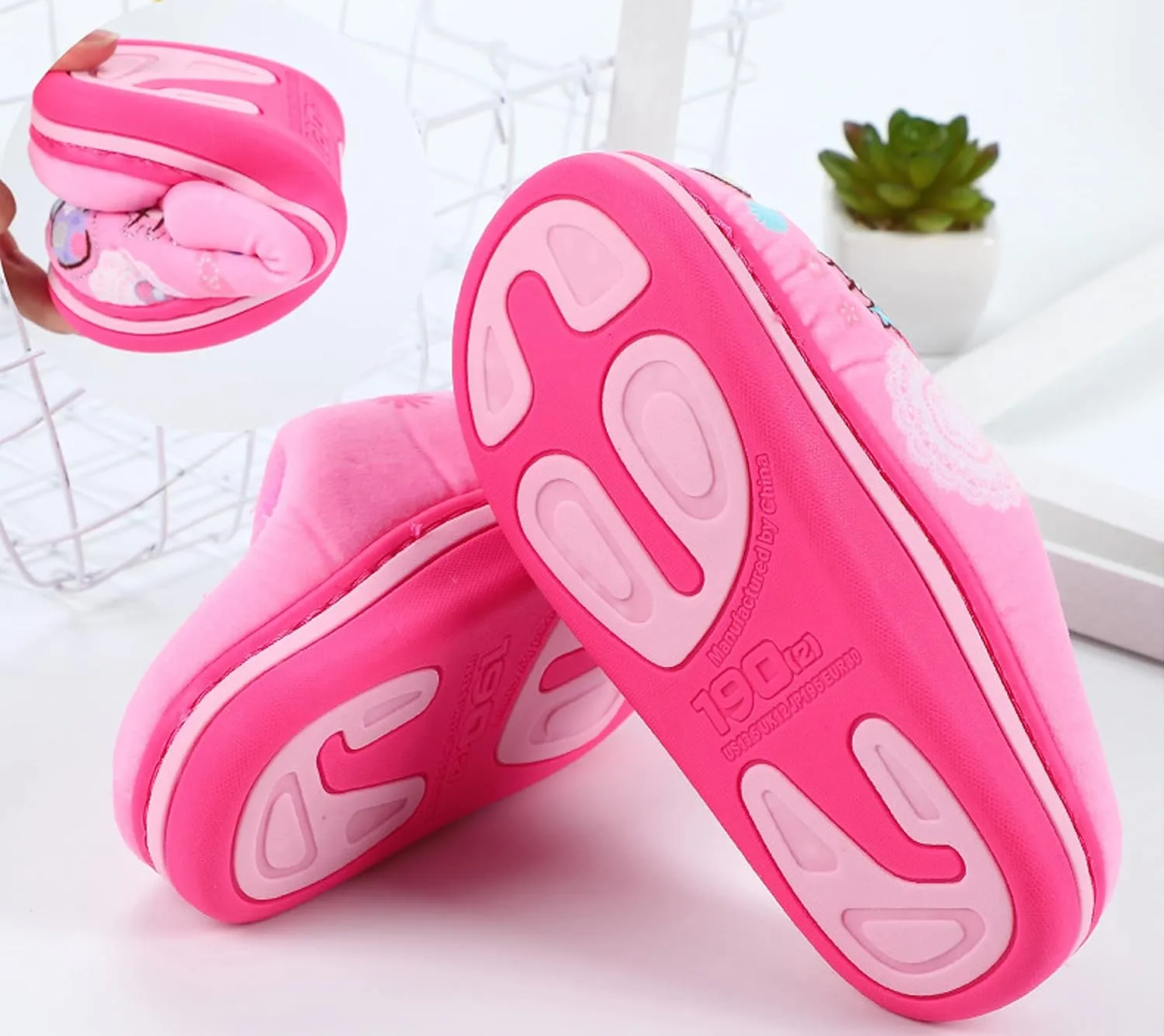 Everyday Delights Hello Kitty Kimono Plush Slippers for Girls Kids Children