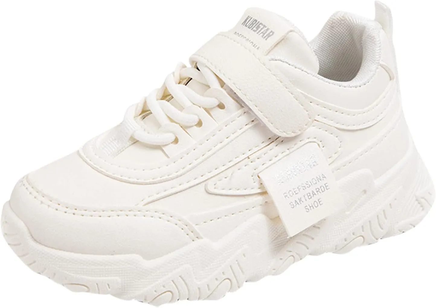 Fashion All Seasons Children Sports Shoes Girls Flat Sole Thick Sole Non Slip Light Lace Up Hook Loop Sneaker Size 5