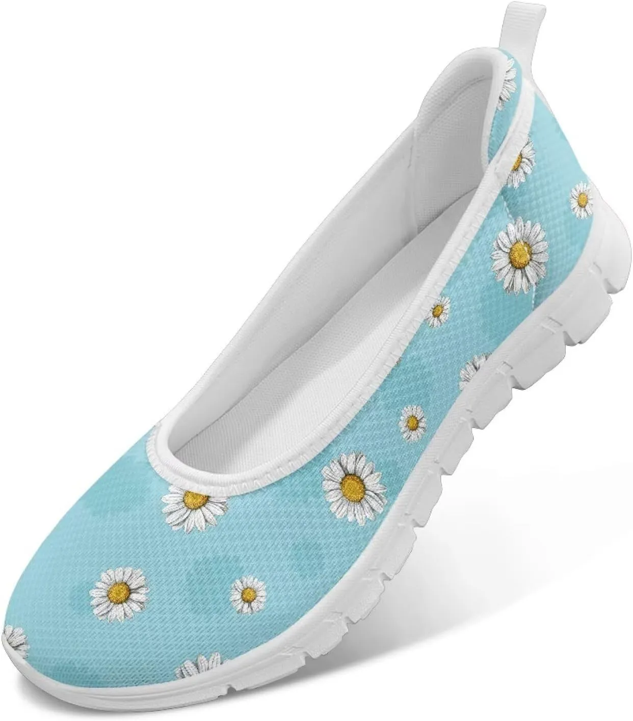 Fashion Sneakers for Women Printing Shoes Lightweight Walking Flying Mesh Casual Slip Ons Comfortable Art Painted Soft Cherry Blossoms ShoesUS Size 6-11