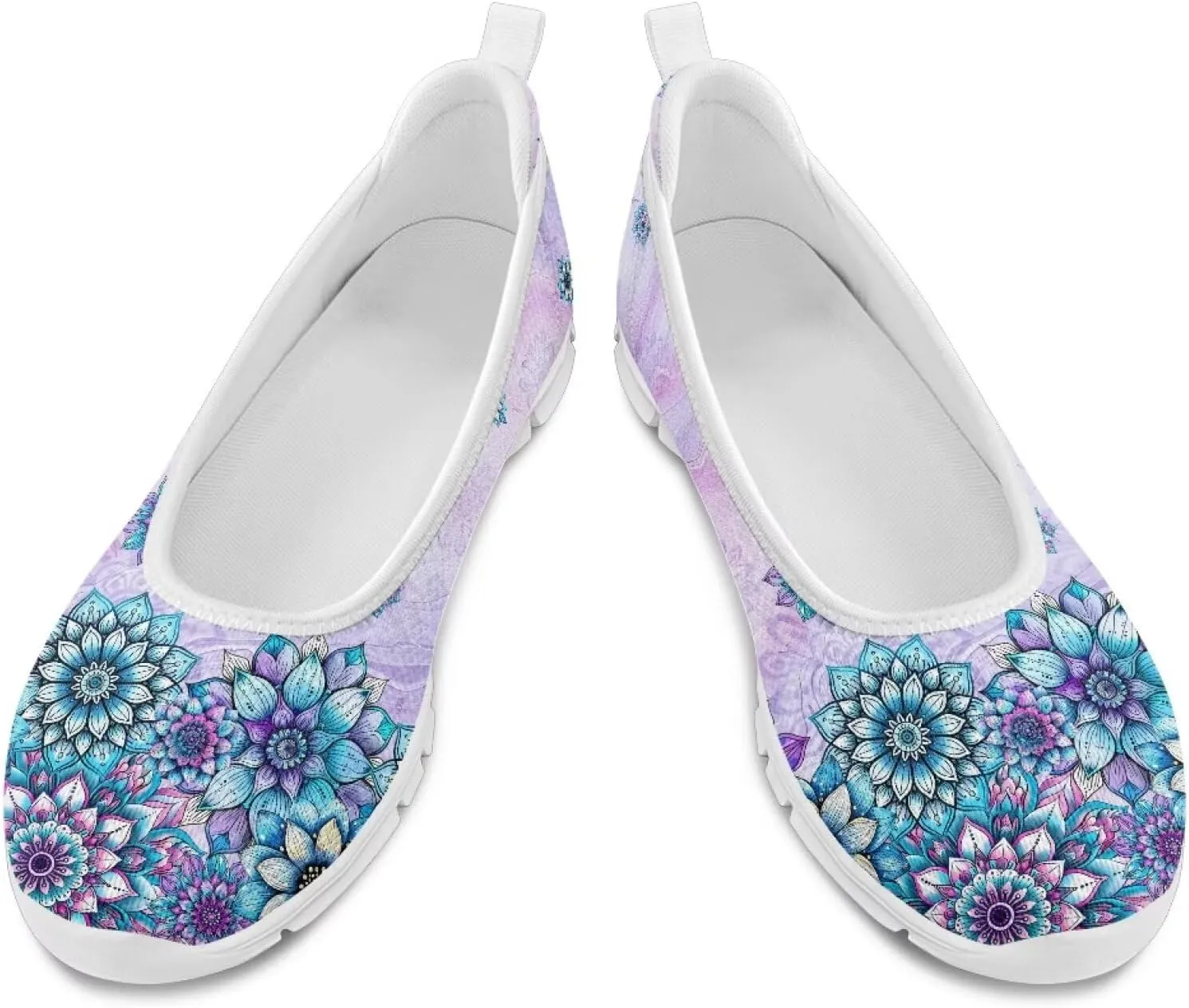 Fashion Sneakers for Women Printing Shoes Lightweight Walking Flying Mesh Casual Slip Ons Comfortable Art Painted Soft Cherry Blossoms ShoesUS Size 6-11