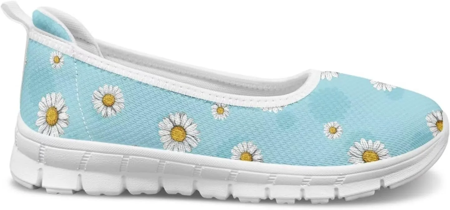 Fashion Sneakers for Women Printing Shoes Lightweight Walking Flying Mesh Casual Slip Ons Comfortable Art Painted Soft Cherry Blossoms ShoesUS Size 6-11