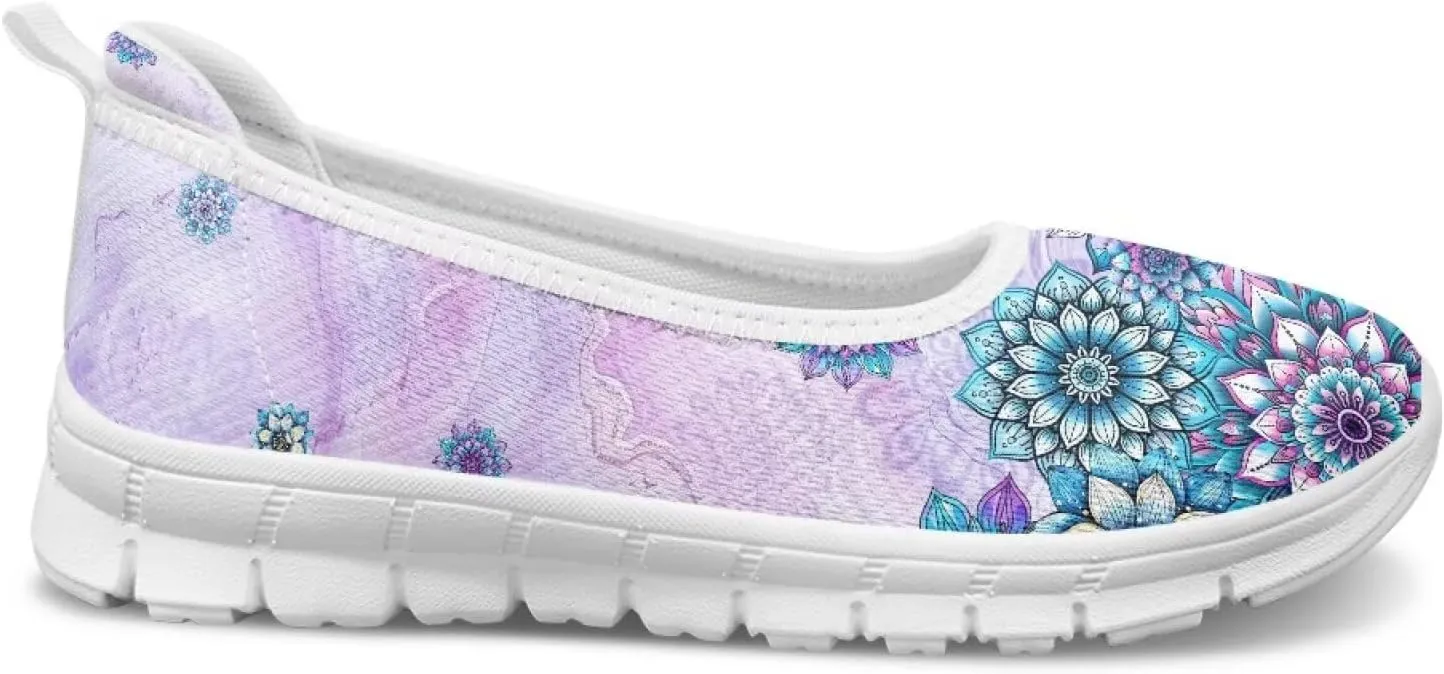 Fashion Sneakers for Women Printing Shoes Lightweight Walking Flying Mesh Casual Slip Ons Comfortable Art Painted Soft Cherry Blossoms ShoesUS Size 6-11