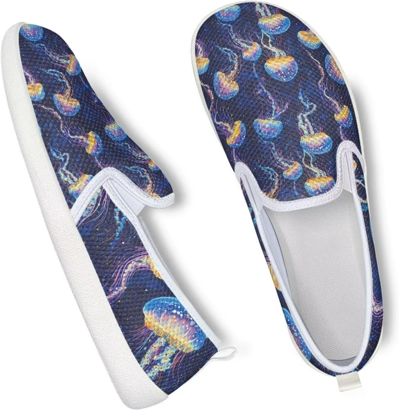 Fashion Sneakers for Women Shoes Lightweight Walking Casual Slip Ons Comfortable Art Painted Soft Athletic Travel Shoes for Ladies Sea Serise US Size 6-11