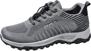 Fashion Summer Men Sports Shoes Flat Soft Sole Non Slip Elastic Lace Up Mesh Breathable Men's Leather Sneaker