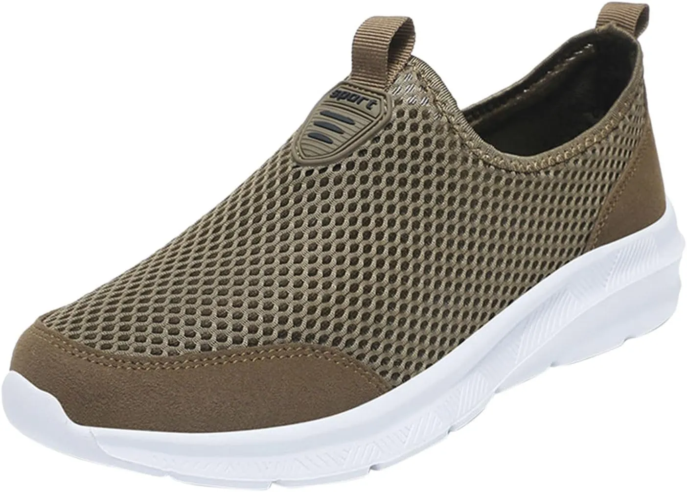Fashion Summer Shoes Men Ultra Breathable Mesh Slip on Lightweight Casual Flat Non Slip Shoes Sneaker for Men Daily Work Outdoor Indoor Workout with Arch Support