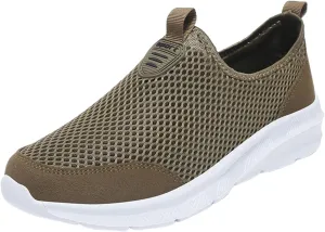 Fashion Summer Shoes Men Ultra Breathable Mesh Slip on Lightweight Casual Flat Non Slip Shoes Sneaker for Men Daily Work Outdoor Indoor Workout with Arch Support
