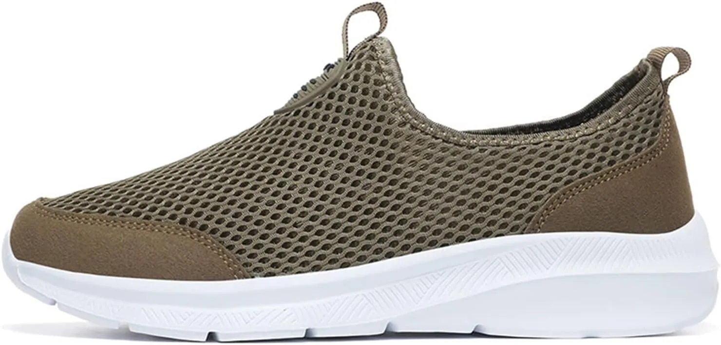 Fashion Summer Shoes Men Ultra Breathable Mesh Slip on Lightweight Casual Flat Non Slip Shoes Sneaker for Men Daily Work Outdoor Indoor Workout with Arch Support